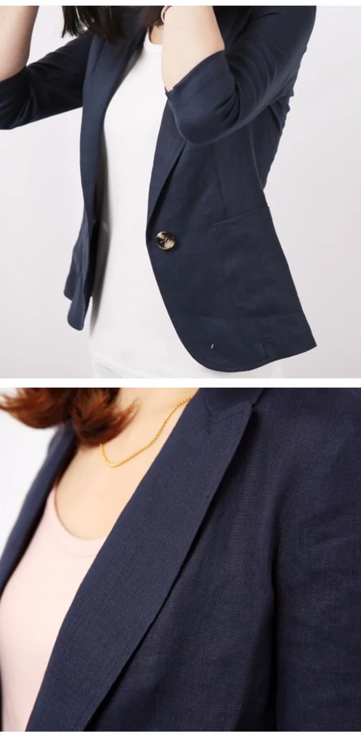 Женский модный, застегивающийся на одну пуговицу Блейзер короткий дизайн 3/4 рукав лето осень Повседневный тонкий костюм куртки женские блейзеры тонкий WLF044