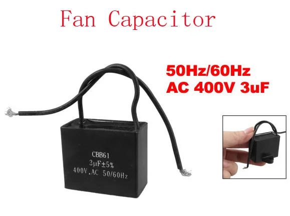 

AC 400V 3uF 50Hz/60Hz Fan Motor Start Run Capacitor CBB61 6pcs