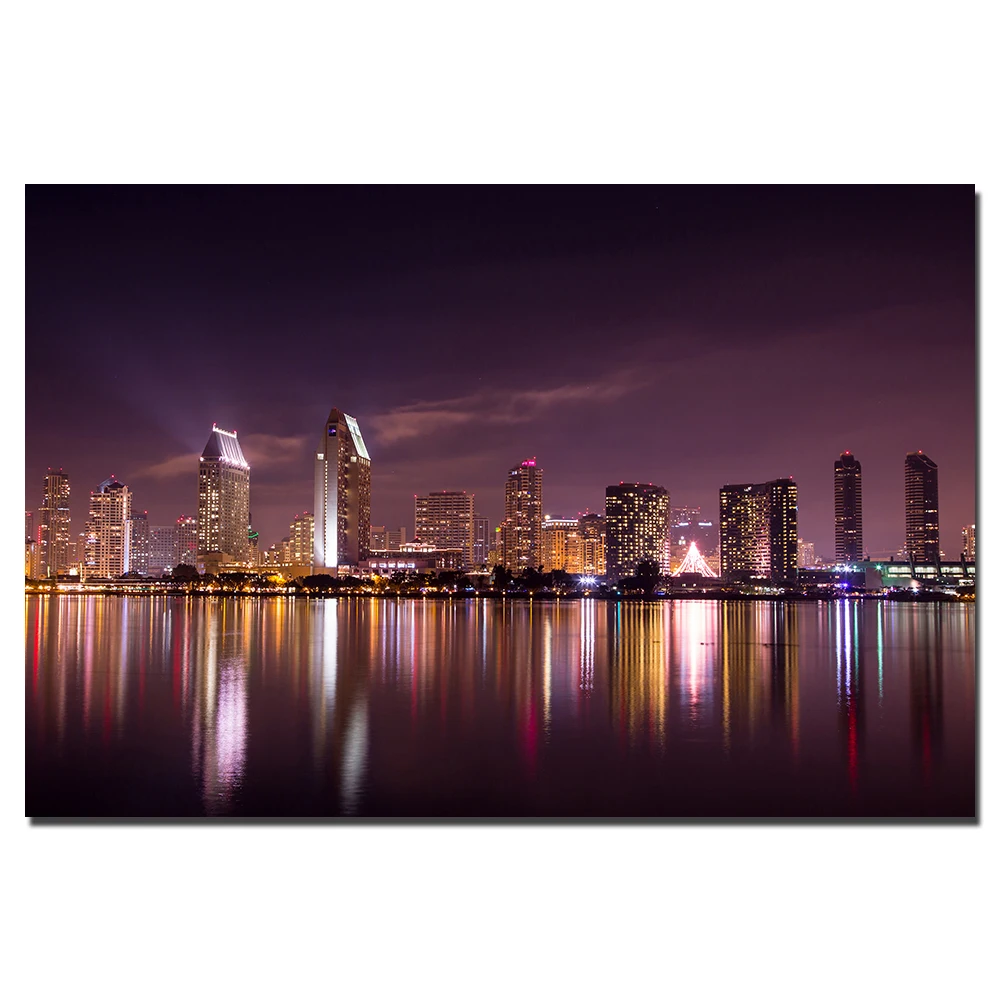 DIY Frame Canvas Painting San Diego Cityscape Poster Wall Art Pictures