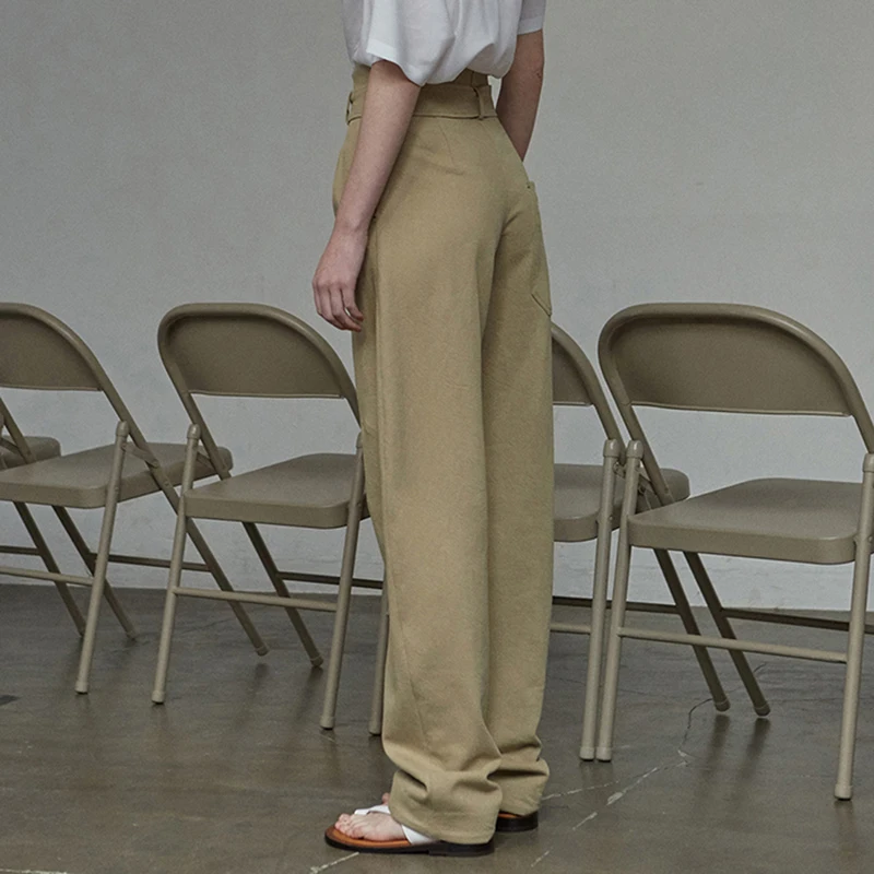 TWOTWINDTYLE брюки с широкими штанинами для Для женщин высокое пояса однотонные брюки большого размера Женская мода летняя одежда Новинка 2019