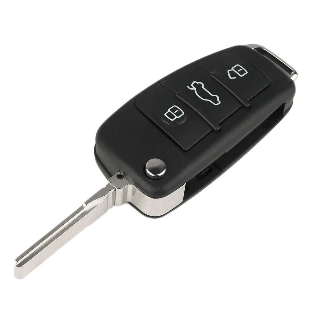

New 3 Buttons Folding Flip Remote Key Shell & Blade HAA For Audi A2 A3 A4 A6 A8 TT CR2032 Fob Blank Case