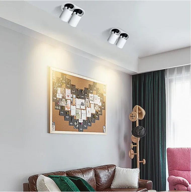 Dimmable Утопленное растягивающееся вращение 360 ° светодиодный светильник 12W18W24W COB светодиодный точечные потолочные светильники AC85~ 265V фоновая лампа для рисования