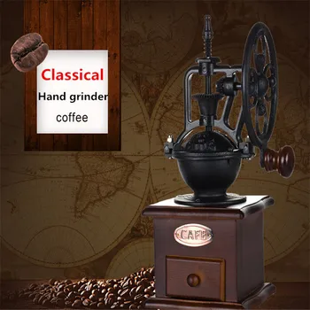 

YIBO Retro Ferris Wheel Hand Grinder Coffee Bean Grinder Manual Mill Machine Ceramic Pepper Mill Home Mini Cast Iron Ceramic