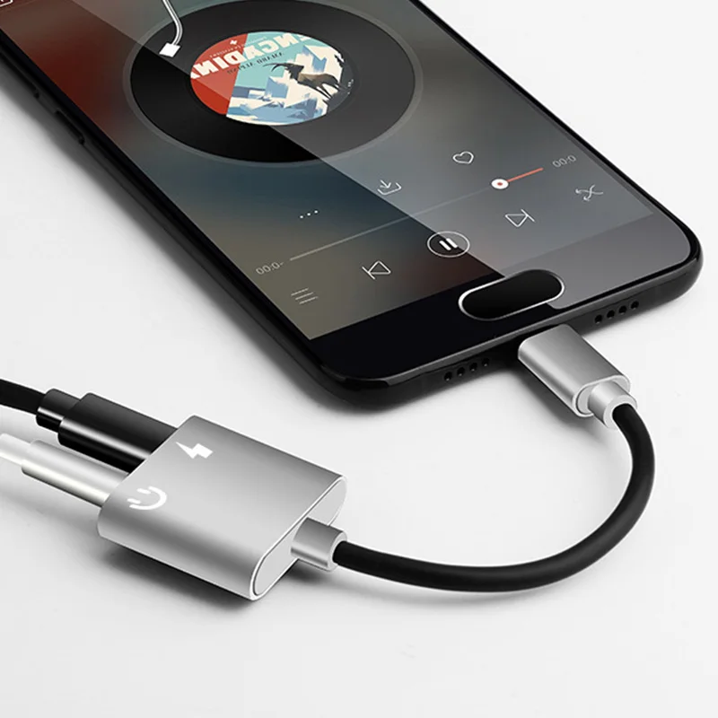 

Olhveitra 2 in 1 Type C 3.5mm Audio Headphone Jack AUX Adapter For Xiaomi mi9 Samsung Huawei USB C Fast Charging Cable Connector