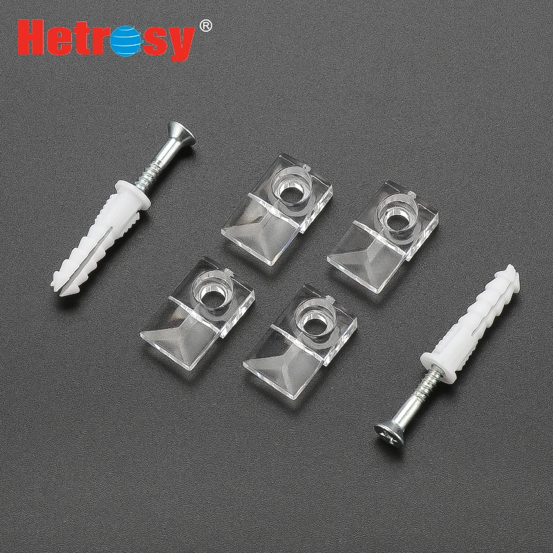 Hetrosy Hardware 3.1MM Plastic Mirror Clamps frame clips Glass Shelf Support Mirror Holder for Bedroom Bathroom Package 6 Sets Hetrosy Hardware 3.1MM Plastic Mirror Clamps frame clips Glass Shelf Support Mirror Holder for Bedroom Bathroom Package 6 Sets