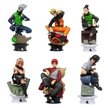 

6pcs/set Naruto Action Figures Dolls Chess New PVC Anime Naruto Sasuke Gaara Model Figurines for Decoration Collection Gift Toys