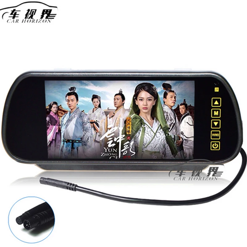 

7" 800*480 Car Monitor Rearview Mirror With Rear View Backup Camera Video Parking Assistance System LCD Remote Control A2