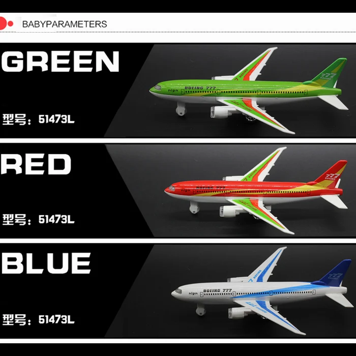 18 см Boeing 777 модель самолета с мигающими и музыкальные и отступить плоскости Модель металлического сплава airliner дети Игрушечные лошадки