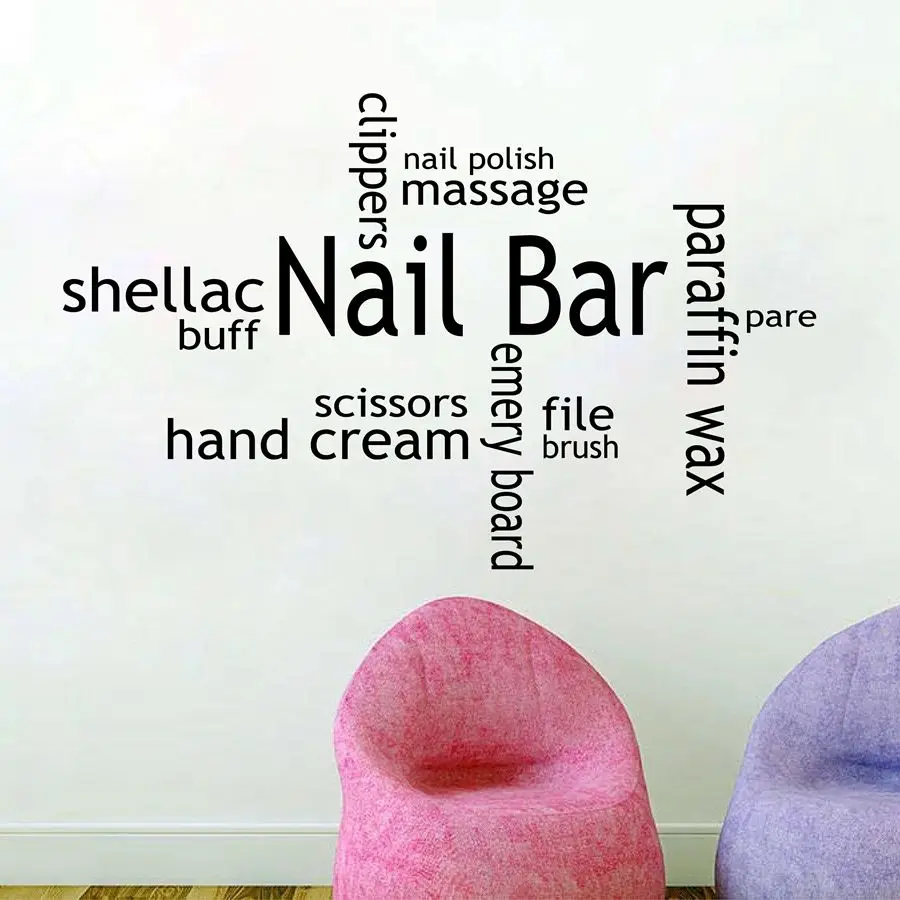 Nail Bar Vinyl Wall Decal Beauty Nail Salon Collage Wall Art Sticker