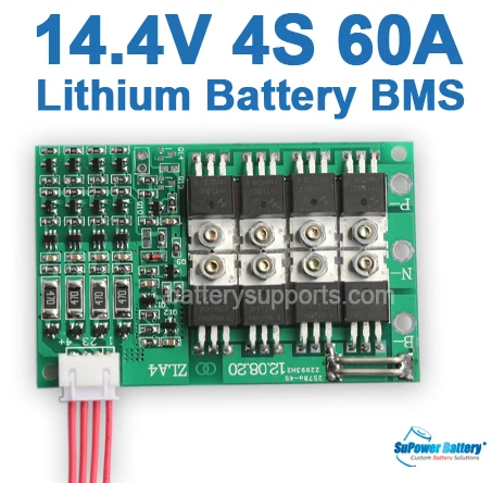 SuPower 4S 14.4V 14.8V 16.8V 60A Li ion Lithium LiPo Battery BMS