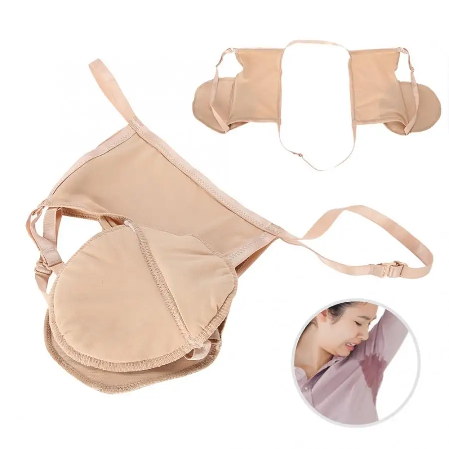 

HOT Reusable Cotton Armpit Sweat Guard Bra Underarm Sweat Absorbent Pads Skin Tone