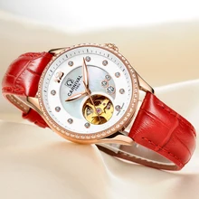2017 Special Offer Carnival Watch Top Brand Luxury Lady Automatic Mechanical Fashion Carnival Waterproof Leather Strap Ladies