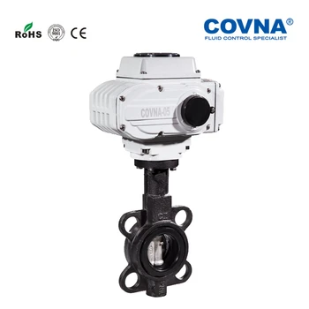 

2'' Cast Iron Wafer Type Electric Butterfly Valve Casting Wafer Motorized Butterfly Valve EPDM Sealing On Off Type