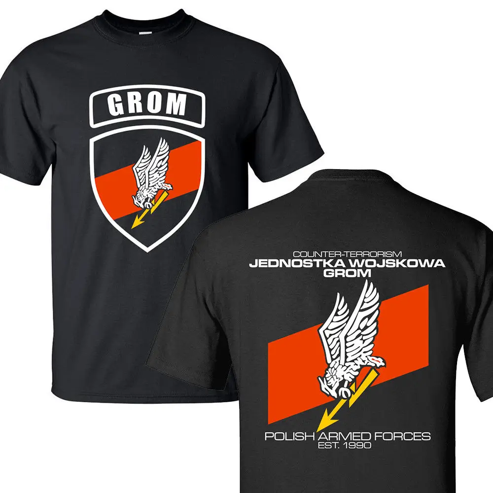 New Summer Fashion T Shirt JW GROM Poland Elite Counter Terrorism Unit Special Force Military T-SHIRT Hip Hop Tees Tops | Мужская одежда