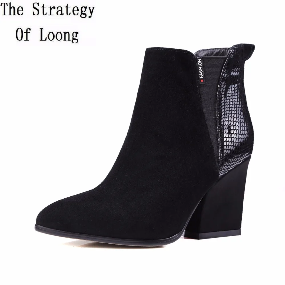 Suede Angle Boots 2017 New Winter Kids Pointed Toe