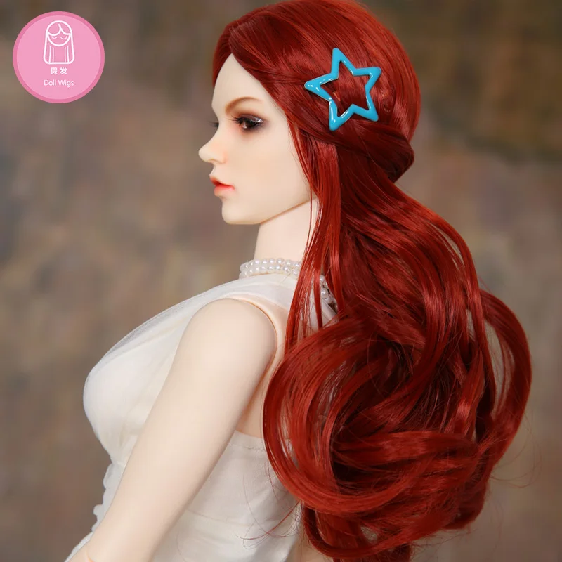 Wig For BJD Doll L15#8 free shipping size 9-10 inch 1/3 Eid Rania Bibiane high-temperature wig long hair bjd sd doll Wigs diy