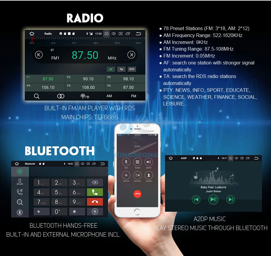 Автомагнитола 9 дюймов Восьмиядерный процессор Android 8 0 GPS навигация Wi Fi 4G BT SD OBD для