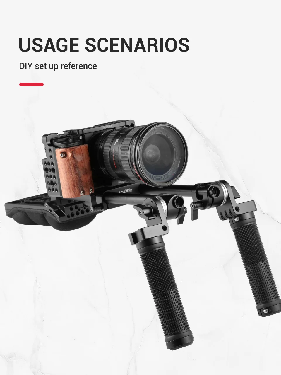 SmallRig для sony a6000 аксессуары для sony A6300/A6000/ILCE-6000/ILCE-6300 клетка с деревянной ручкой двойная камера Rig-2082