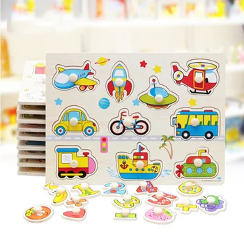 

30cm Kid Early educational toys baby hand grasp wooden puzzle toy alphabet and digit learning education child wood jigsaw toy