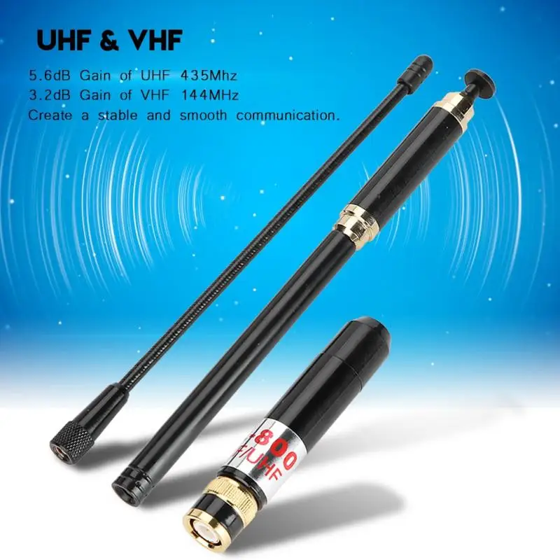 

Telescopic Antenna UHF VHF Dual Band BNC Male AL800 For BAOFENG CB Radio Walkie Talkie GT-3 UV-5R UV-82 HYT TC-500