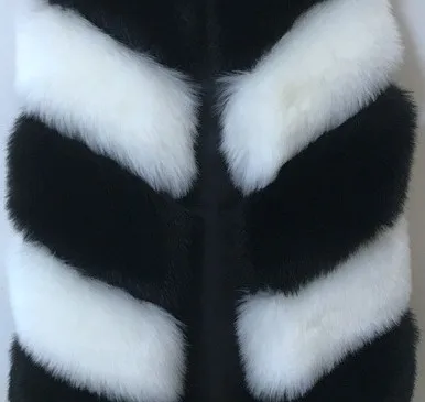 Новые женские жилет из искусственного меха Цвет исправленными миди длинное зимнее пальто Высокое качество Искусственный мех пальто - Цвет: 6 lines black