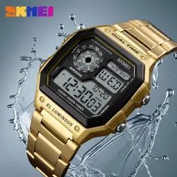 SKMEI новые спортивные часы Для мужчин отсчет Водонепроницаемый часы Нержавеющая сталь Группа модные креативные Цифровые наручные часы 1335