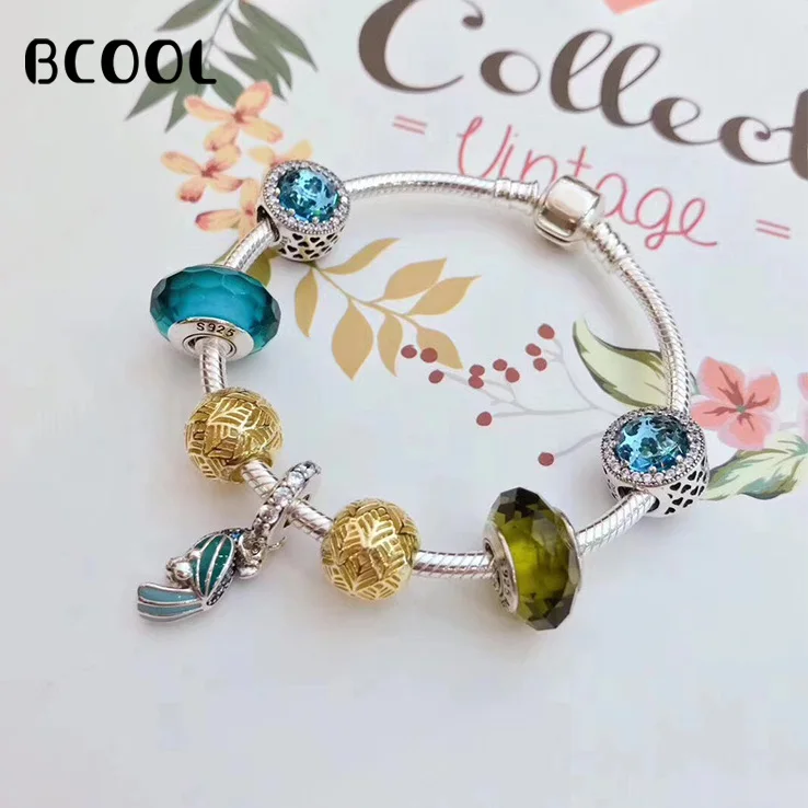 

BCOOL DIY Jewelry Female Charm Fashion Silver 925 Original Bracelet, Suitable for Women's Crystal Jewelry Bracelet Jewelry Gift