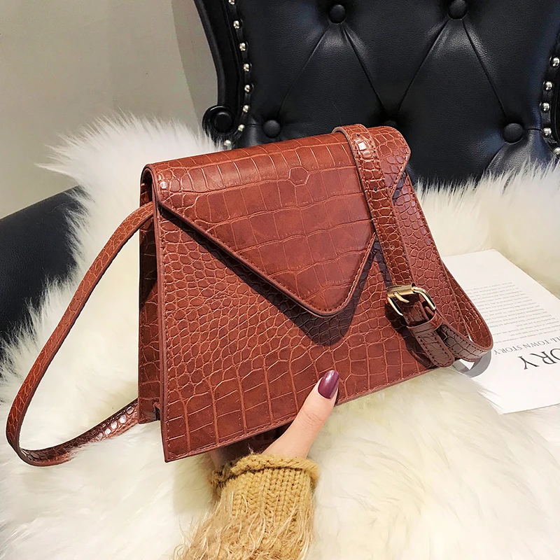 

Vintage Ladies Crossbody Bags Small bags Leather Messenger Bags Female Fashion Luxury Crocodile Stylish Shoulder Bags Hobo