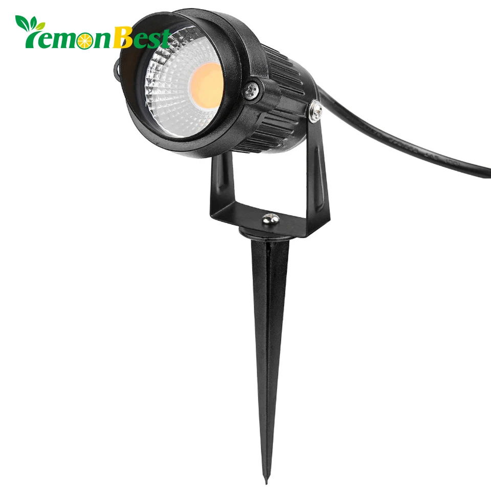 Lemonbest US Plug 5W COB LED Lawn Outdoor Light Waterproof IP65 with