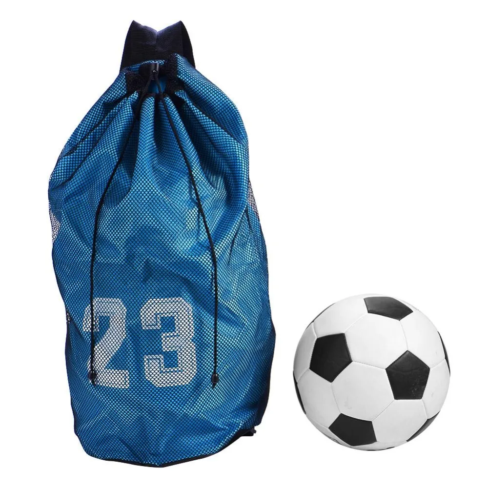 Outdoor Sport Football Bag Large Capacity Mesh Drawstring Bag Basketball Soccer Sport Training Backpack Shoulder Ball Holder sports ball storage bag sports ball bag
