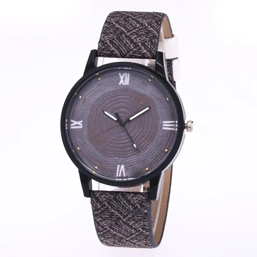 

Men Watches Casual Wooden Color Leather Strap Male Wristwatch Relogio Masculino Ladies Watch female watch