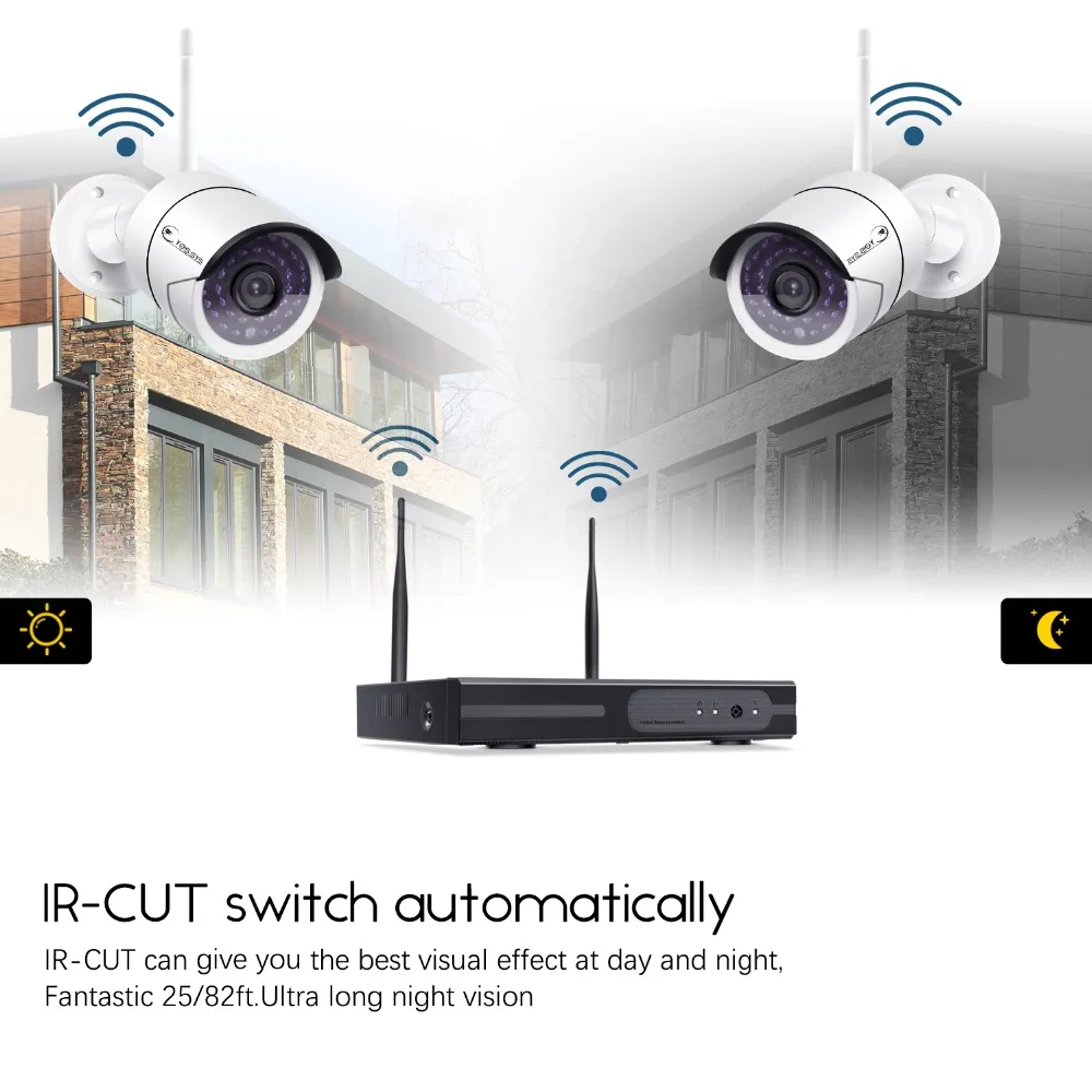 Глаза. sys H.265 Беспроводной 8CH 1080 P NVR Wi Fi видеонаблюдения Камера Системы 8 шт. 2MP Пуля