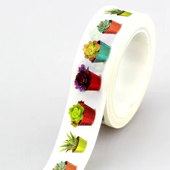 

10M DIY Decorative Succulent plants Bonsai Japanese Washi Tape Adhesive Tape Masking Tape For Home Decoration Scrapbooking Diary