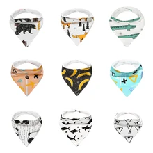 1 шт. высокое качество детские нагрудники хлопок медведь лиса крест персонажа из мультфильма животных печати ребенок Бандана Dribble нагрудники bbs005