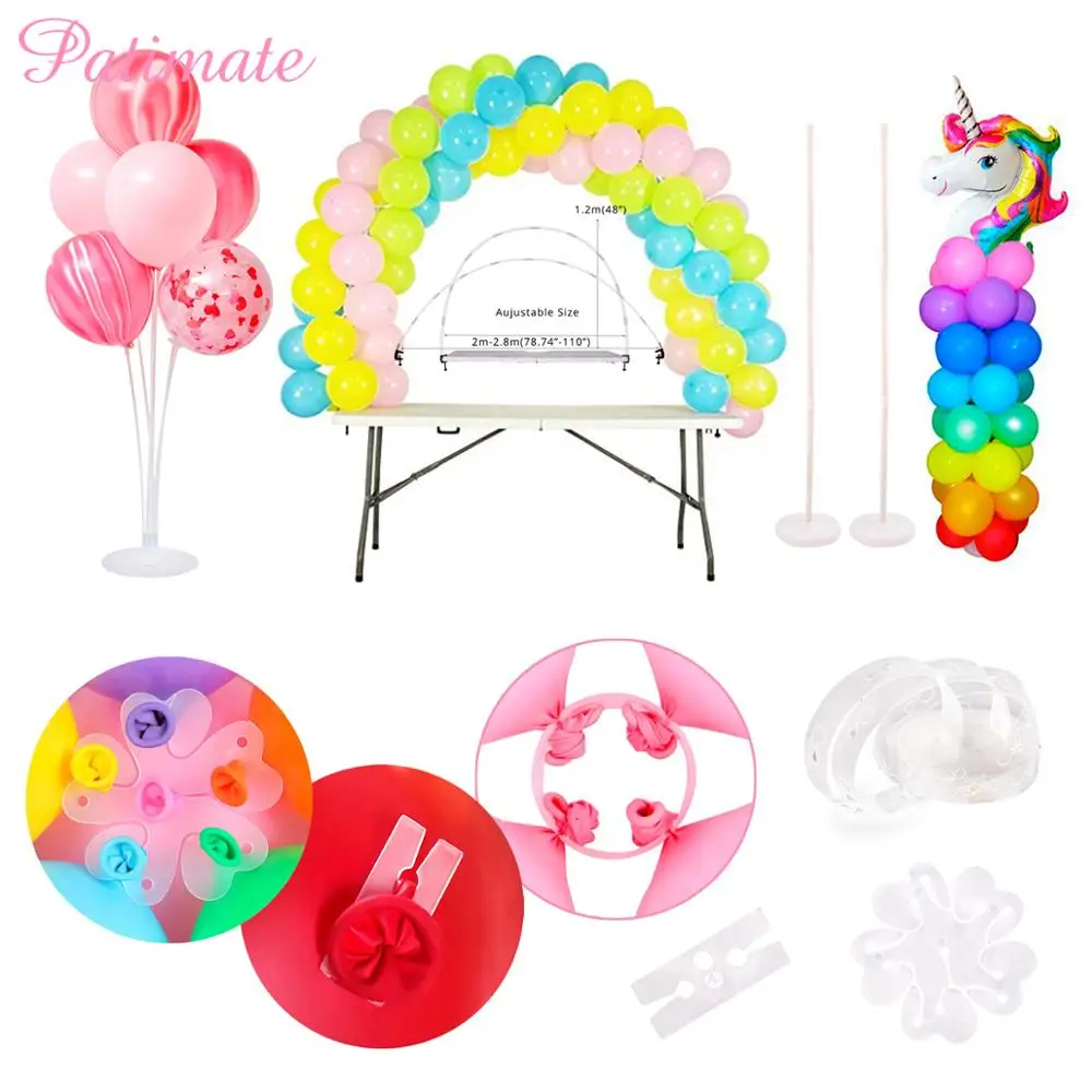 

PATIMATE Ballons Accessories For Birthday's Baloon Wedding Chrome Balloons Column Kit Clip Base Balloon Stand Arch Baloes Decor