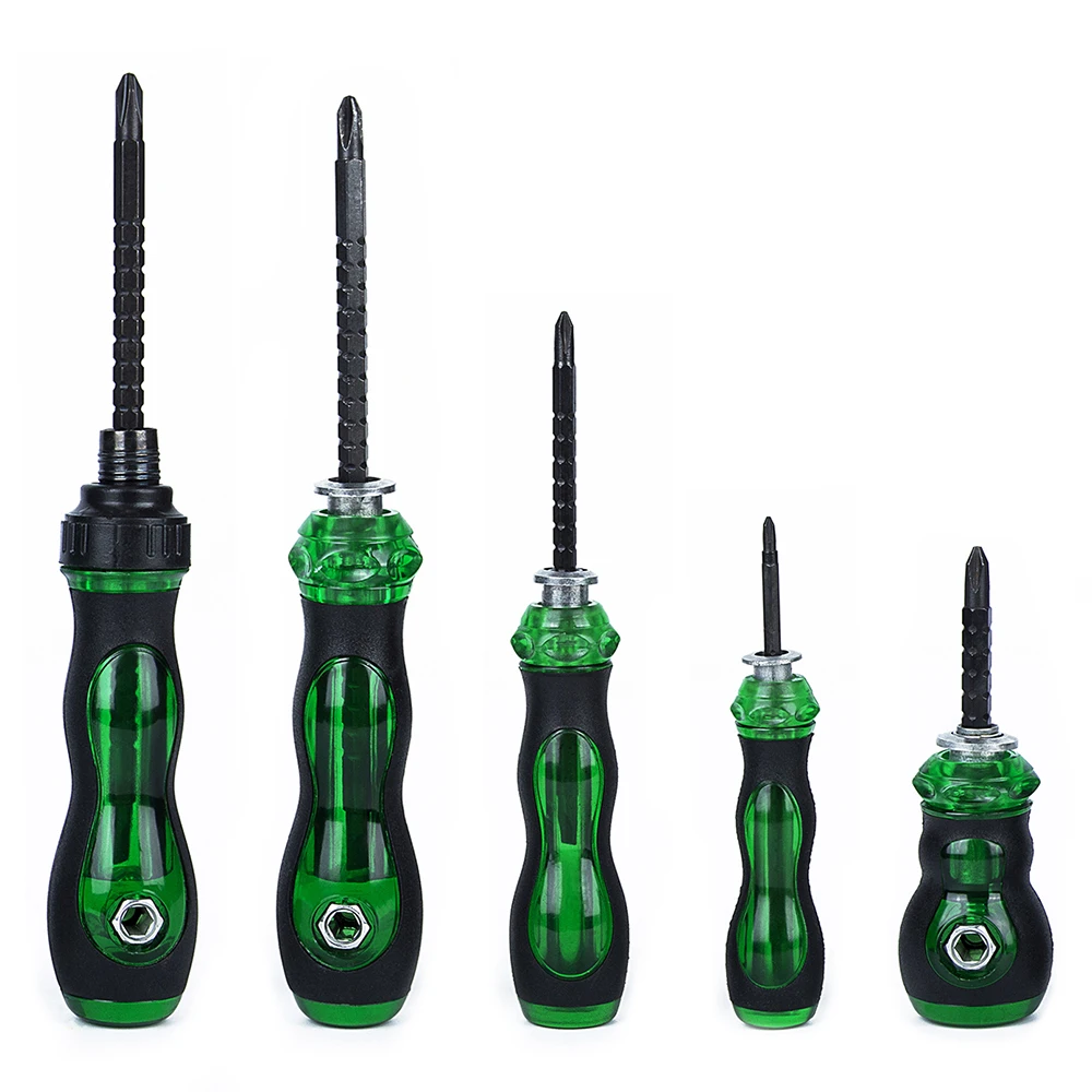 

5Pcs CR-V Magnetic Screwdriver bit with Handle Bar T type interface Multi-function Phillips + and Slotted - Screwdriver