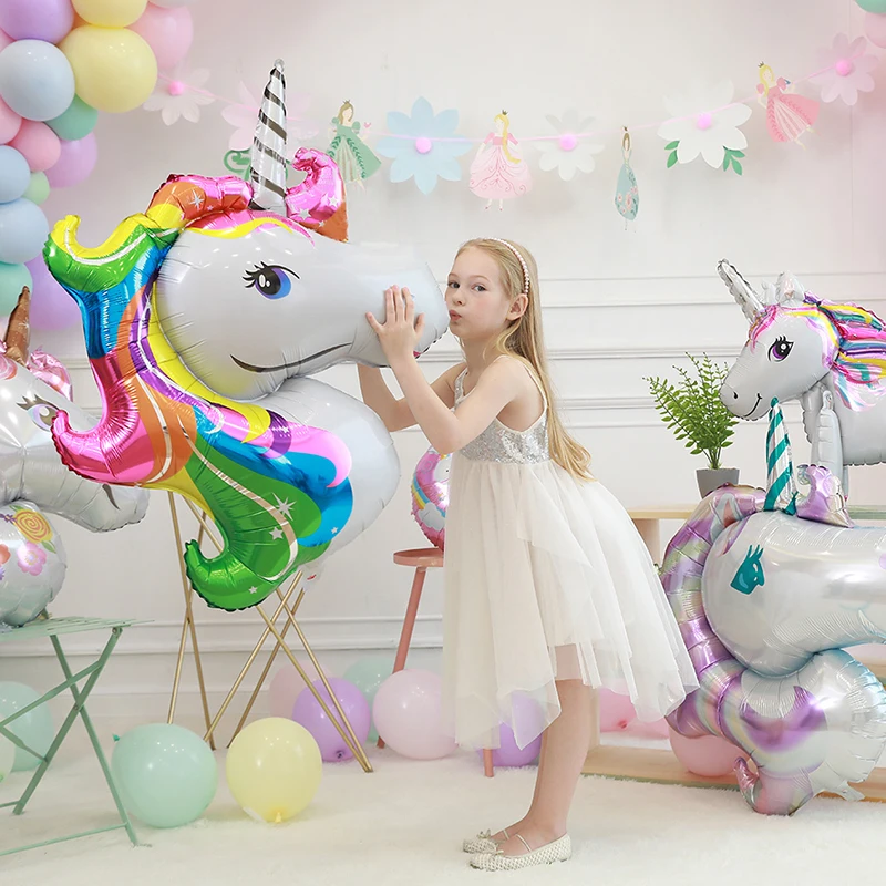 

1PCS Unicorn balloons giant inflatable rainbow Pink animal pet balloon Big baby shower toys unicorn birthday party decor globos