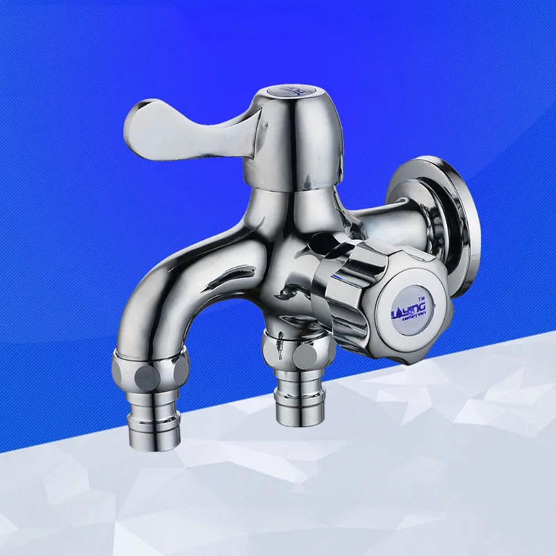 Dual Handle Single Hole Cold Water Washing Machine Taps Wall Mounted