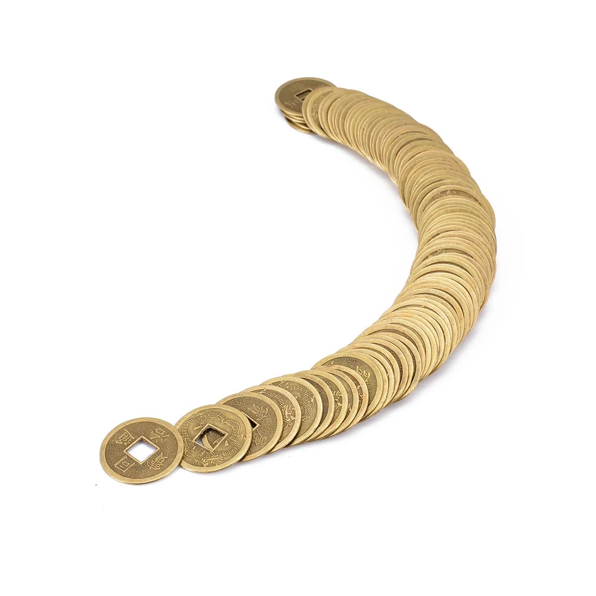 100Pcs Zinc Alloy Lucky Fortune Feng Shui Antique Chinese Ancient Money Coin For Home Collection