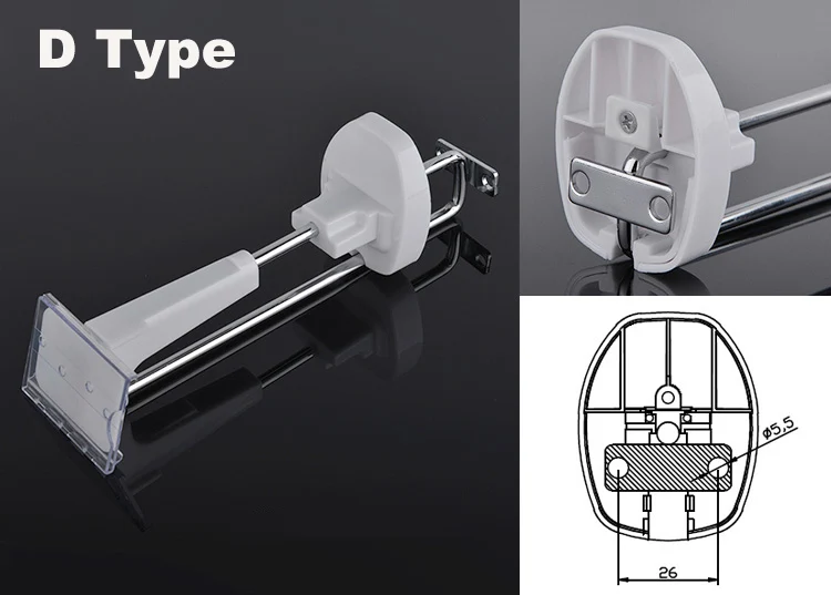 10 дюймов 200 штю в розницу охрана супермаркета перехватчики отображения slatwall Анти-кражи крючки для настенных панелей+ 6pcs магнетический Магнитный противокражный стопор для отмычки - Цвет: D type