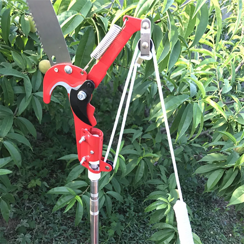 Высокая высота 3 шкива секатор ножницы дерево триммер ветки резак садовые ножницы пила фруктовый выбор режущий инструмент без стержня