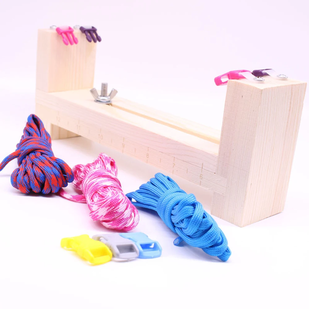 DIY Jig Bracelet Maker Paracord Weaving Tool Wood Crafting Survial