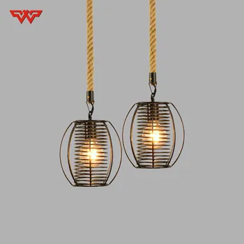 

Nordic Style Restaurant Simple Personality Creative Living Room Lights American Bar Iron Rope Lamps