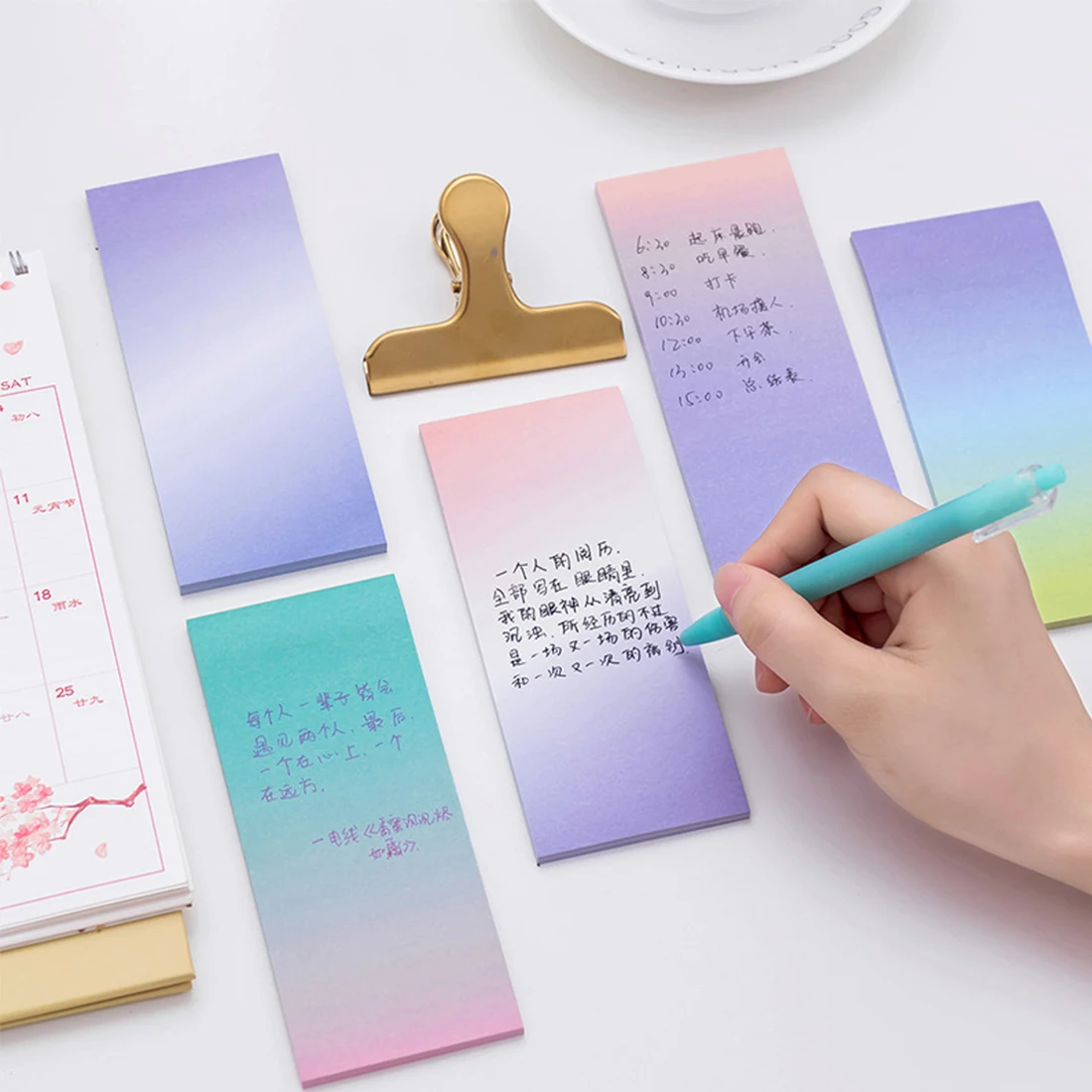 

FangNymph 1 Pcs Cute Rainbow Memo Pads Decoration Stickers Self-Adhesive Stationery Sticky Notes N Times Paste