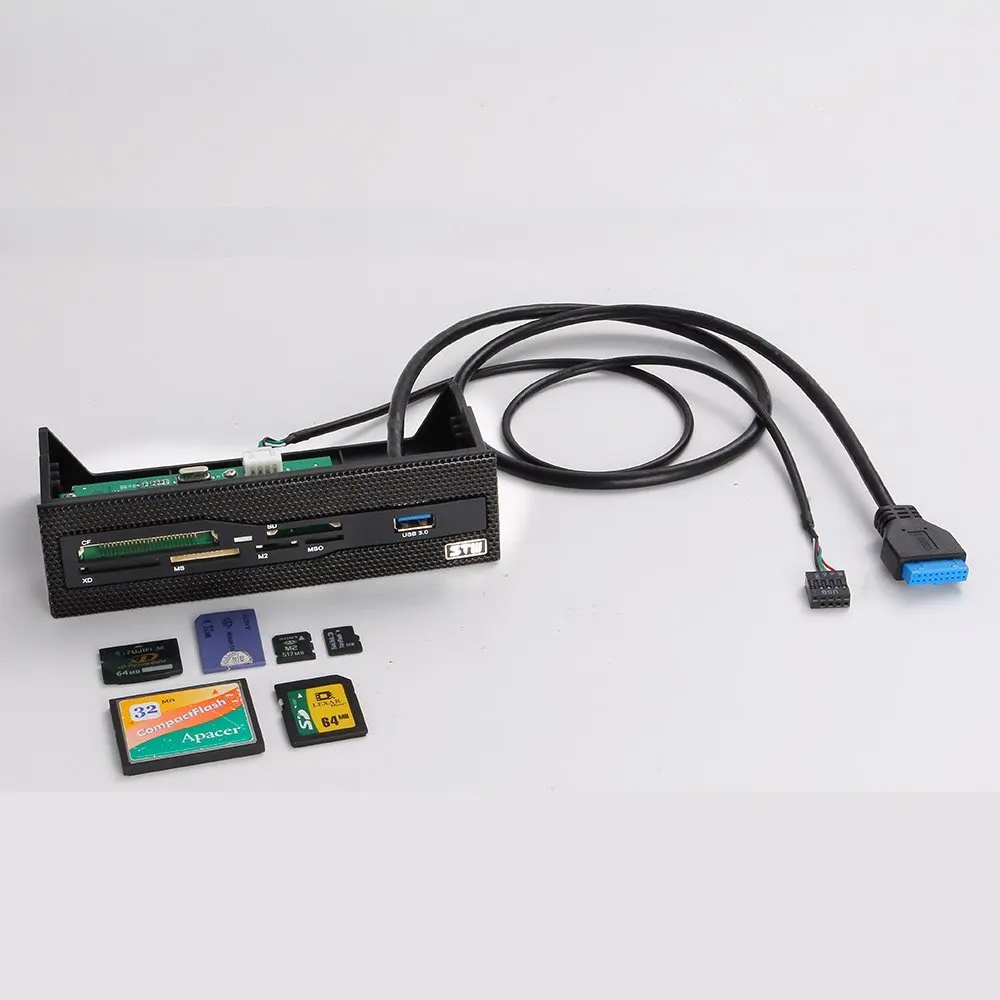 ПК 5 25 &quotBay Mesh все в одном USB Фронтальная панель CF/XD/MS/M2/SD/TF Внутренний 2 .0 кардридер