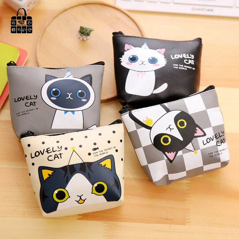 1 pcs RoseDiary Cartoon cat pu Leather Zero font b wallet b font font b children