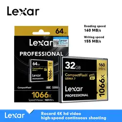 Lexar UDMA 7 128 ГБ CF карта 1066x32 Гб карта памяти до VPG-65 МБ/с./с. 160 64 Гб Compact flash карта для Full HD/3D и 4 к видео