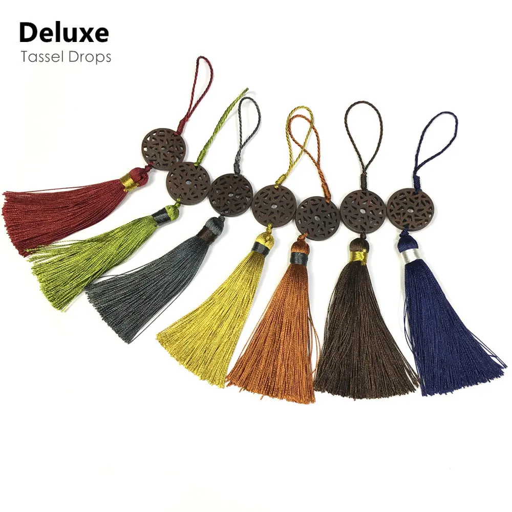 Best New Traditional Elegant Fashion Small Wood Head Doorknob Tassel Drop Hometextile Table Runner Sofa Cover Valance Bag Accessories