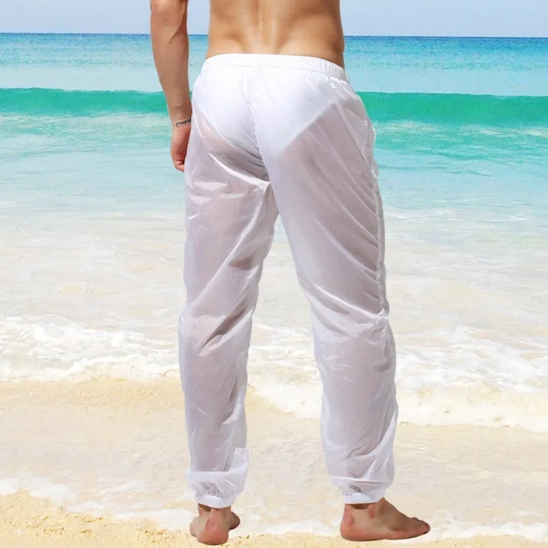 

Ultrathin Jammer Men Rashguard Beach Pants UV Protect Rash Guard Surf Sails Trousers Semi Transparent Fast Dry Water Sport Pant
