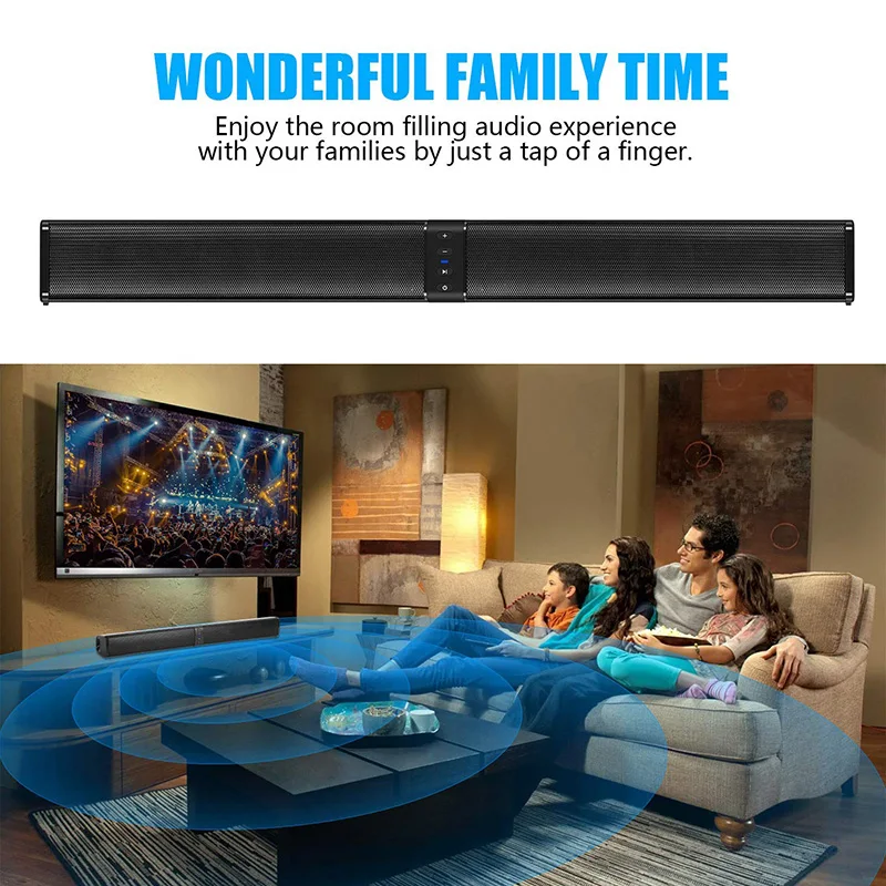 Separable Bluetooth Speaker, Surround Sound System, Soundbar with Subwoofer, Wired and Wireless Home Theater Speakers for TV PCs